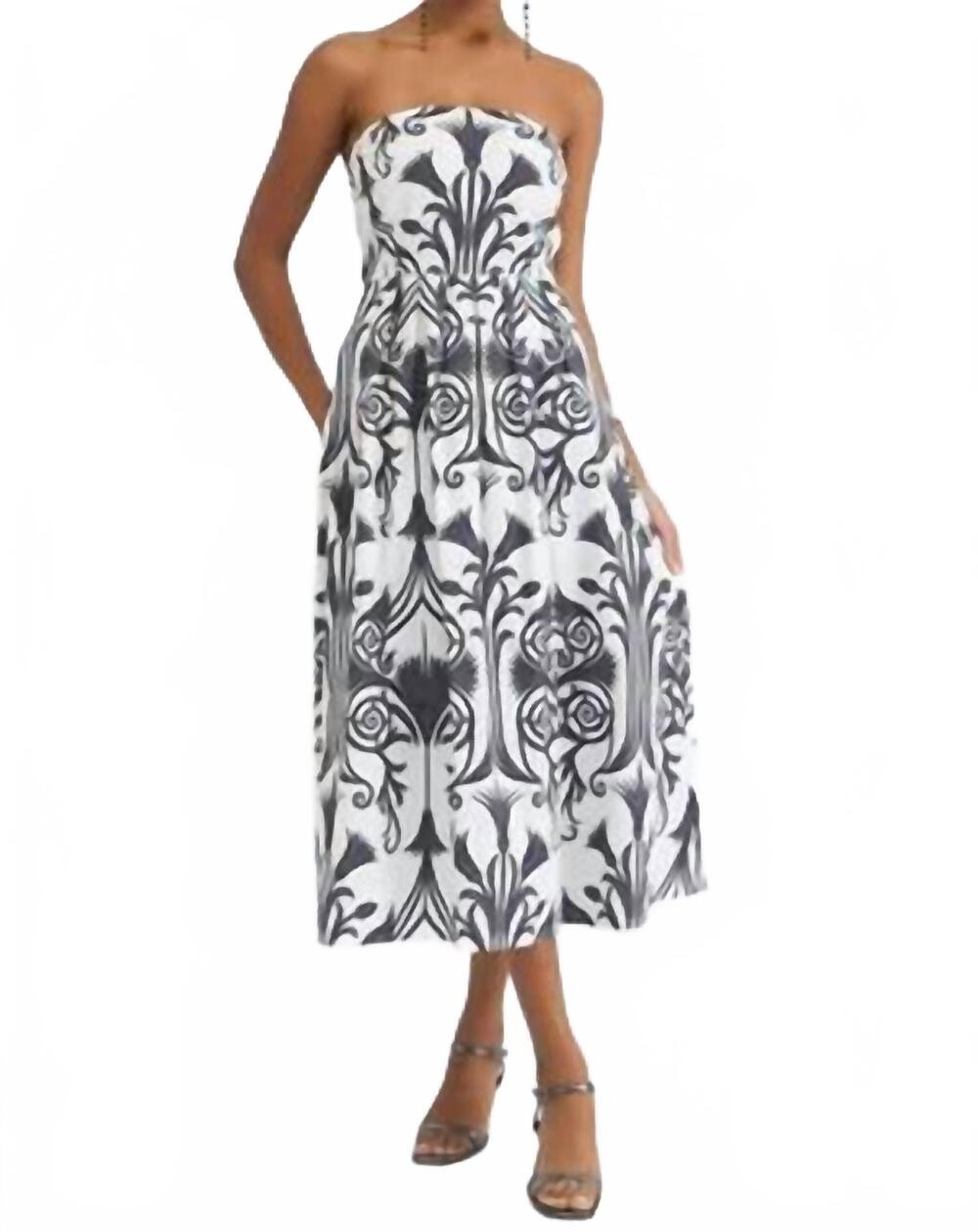NEW BEYOND BY VERA rory midi dress in iron veil charcoal